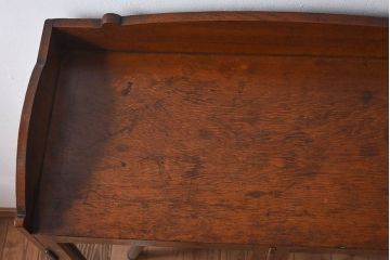 アンティーク家具　結霜ガラス入り　栓材　和製アンティークの本箱(本棚・収納棚・戸棚)