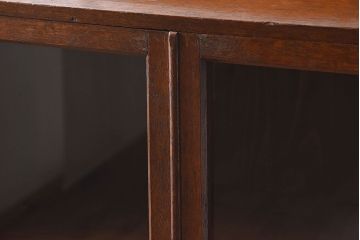 アンティーク家具　結霜ガラス入り　栓材　和製アンティークの本箱(本棚・収納棚・戸棚)