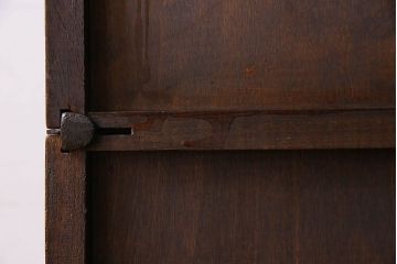 アンティーク家具　イギリスアンティーク　ウォールナット材製　ステンドグラス入りの脚付きスタッキングブックケース(本箱)