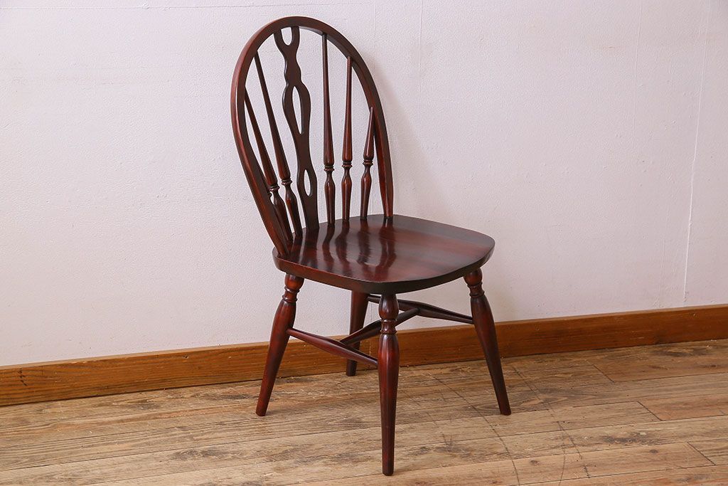 ビンテージ　飛騨家具　杢目の美しさが素敵なWINDS太平のダイニングチェア(1)