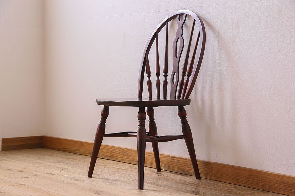 ビンテージ　飛騨家具　杢目の美しさが素敵なWINDS太平のダイニングチェア(1)