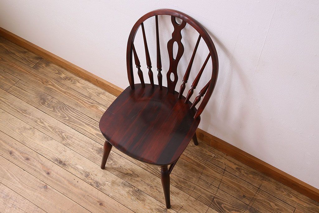 ビンテージ　飛騨家具　杢目の美しさが素敵なWINDS太平のダイニングチェア(1)
