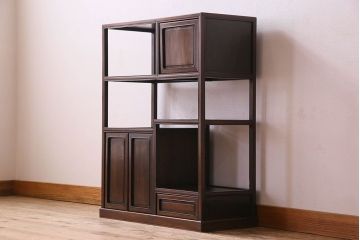 アンティーク家具　時代物 和製アンティーク 紫檀材 飾り棚(茶棚)