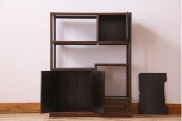 アンティーク家具　時代物 和製アンティーク 紫檀材 飾り棚(茶棚)