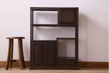 アンティーク家具　時代物 和製アンティーク 紫檀材 飾り棚(茶棚)