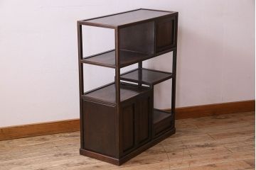 アンティーク家具　時代物 和製アンティーク 紫檀材 飾り棚(茶棚)