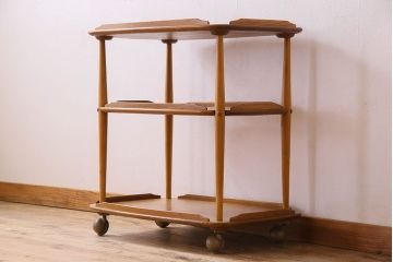 ヴィンテージ家具　ERCOL(アーコール)　イギリスビンテージ　トロリーキャスターワゴン(キッチンワゴン)(3)