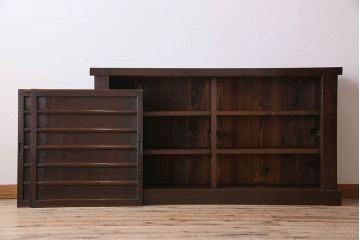 アンティーク家具　古民具・骨董　五尺　横桟引き戸の水屋箪笥サイドボード(テレビボード)