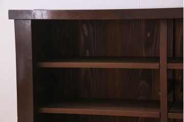 アンティーク家具　古民具・骨董　五尺　横桟引き戸の水屋箪笥サイドボード(テレビボード)