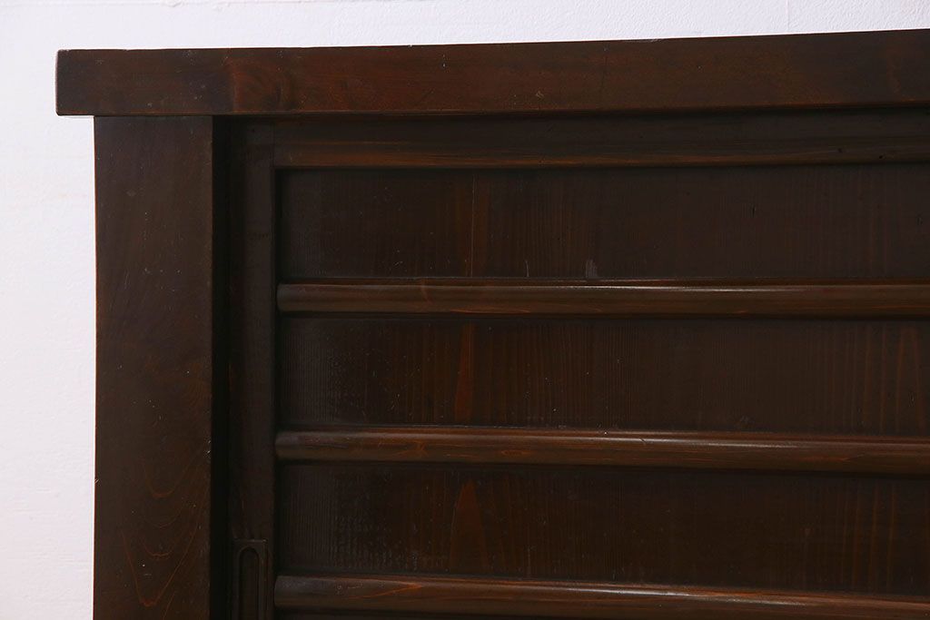 アンティーク家具　古民具・骨董　五尺　横桟引き戸の水屋箪笥サイドボード(テレビボード)