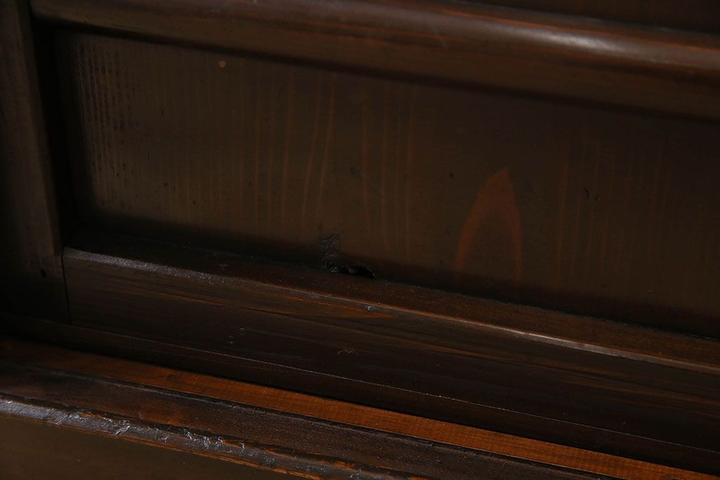 アンティーク家具　古民具・骨董　五尺　横桟引き戸の水屋箪笥サイドボード(テレビボード)