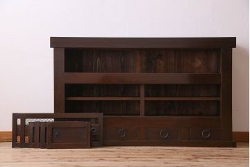 アンティーク家具　古民具・骨董　五尺 透かし彫りが雅な水屋箪笥サイドボード(テレビボード)