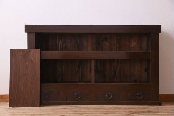 アンティーク家具　古民具・骨董　五尺 透かし彫りが雅な水屋箪笥サイドボード(テレビボード)