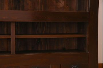 アンティーク家具　古民具・骨董　五尺 透かし彫りが雅な水屋箪笥サイドボード(テレビボード)