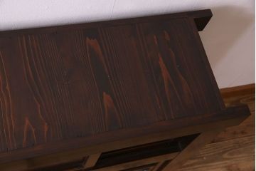 アンティーク家具　古民具・骨董　五尺 透かし彫りが雅な水屋箪笥サイドボード(テレビボード)