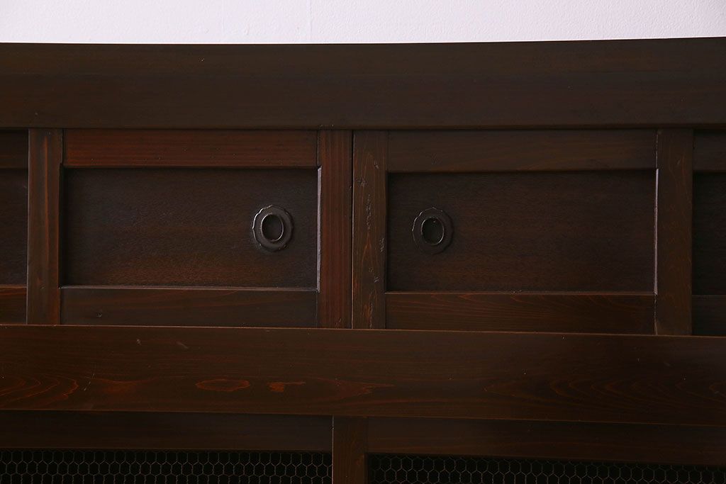 アンティーク家具　古民具・骨董　五尺 透かし彫りが雅な水屋箪笥サイドボード(テレビボード)