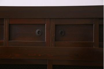 アンティーク家具　古民具・骨董　五尺 透かし彫りが雅な水屋箪笥サイドボード(テレビボード)