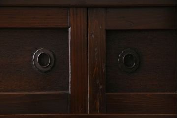 アンティーク家具　古民具・骨董　五尺 透かし彫りが雅な水屋箪笥サイドボード(テレビボード)