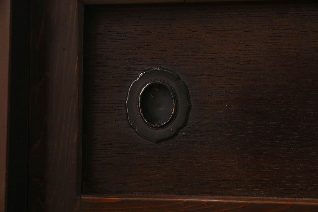 アンティーク家具　古民具・骨董　五尺 透かし彫りが雅な水屋箪笥サイドボード(テレビボード)