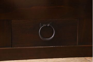 アンティーク家具　古民具・骨董　五尺 透かし彫りが雅な水屋箪笥サイドボード(テレビボード)