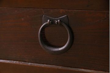 アンティーク家具　古民具・骨董　五尺 透かし彫りが雅な水屋箪笥サイドボード(テレビボード)