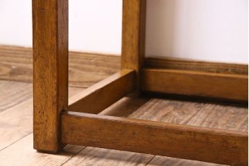 アンティーク雑貨　昭和レトロ　引き出し付きサイドテーブル(花台)