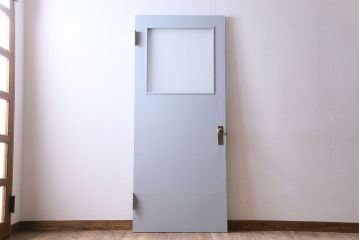 昭和レトロ　すりガラス入り!ペイントが可愛らしいペイントドア(扉)