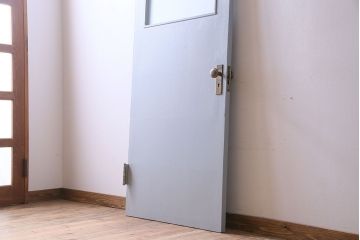 昭和レトロ　すりガラス入り!ペイントが可愛らしいペイントドア(扉)