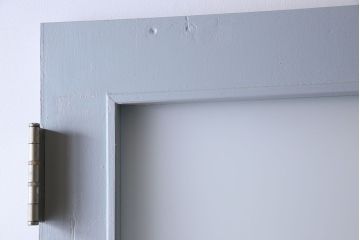 昭和レトロ　すりガラス入り!ペイントが可愛らしいペイントドア(扉)