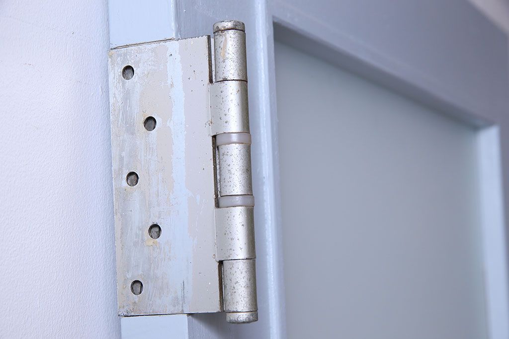 昭和レトロ　すりガラス入り!ペイントが可愛らしいペイントドア(扉)