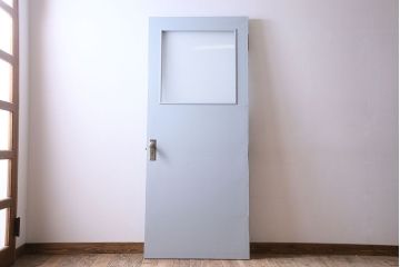 昭和レトロ　すりガラス入り!ペイントが可愛らしいペイントドア(扉)