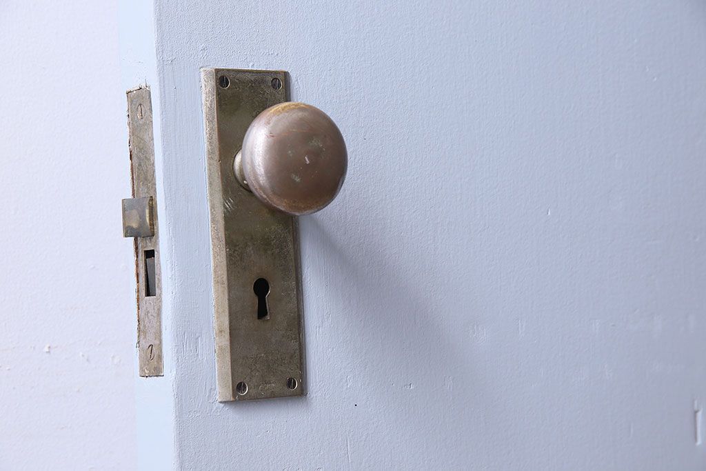 昭和レトロ　すりガラス入り!ペイントが可愛らしいペイントドア(扉)