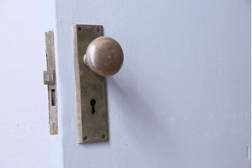 昭和レトロ　すりガラス入り!ペイントが可愛らしいペイントドア(扉)