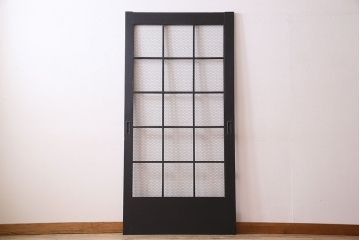 アンティークペイント　金網　シャビーなグリアージュ戸1枚(建具、引き戸・ドア)(2)
