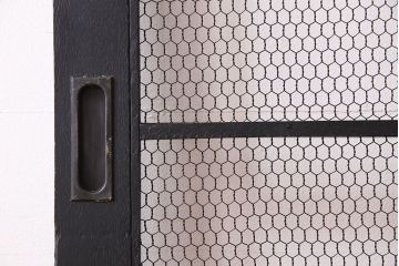 アンティークペイント　金網　シャビーなグリアージュ戸1枚(建具、引き戸・ドア)(2)