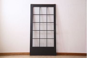 アンティークペイント　金網　シャビーなグリアージュ戸1枚(建具、引き戸・ドア)(2)