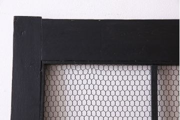 アンティークペイント　金網　シャビーなグリアージュ戸1枚(建具、引き戸・ドア)(2)