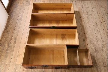 アンティーク家具　和製アンティーク　前面ケヤキ材　重ね二本松箪笥