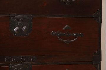 アンティーク家具　和製アンティーク　前面ケヤキ材　重ね二本松箪笥