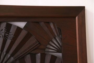 アンティーク雑貨　【展示品】ヒノキ・ケヤキ材　和製アンティーク　扇透かし欄間(1)