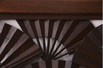 アンティーク雑貨　【展示品】ヒノキ・ケヤキ材　和製アンティーク　扇透かし欄間(1)