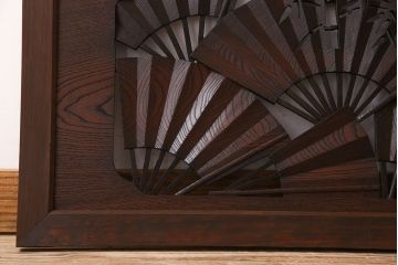 アンティーク雑貨　【展示品】ヒノキ・ケヤキ材　和製アンティーク　扇透かし欄間(1)