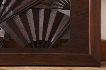 アンティーク雑貨　【展示品】ヒノキ・ケヤキ材　和製アンティーク　扇透かし欄間(1)