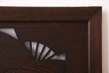 アンティーク雑貨　【展示品】ヒノキ・ケヤキ材　和製アンティーク　扇透かし欄間(1)