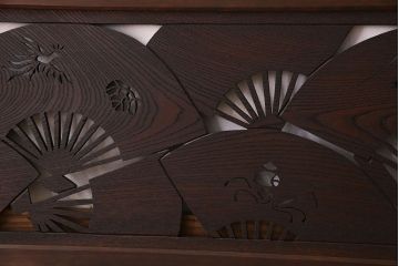 アンティーク雑貨　【展示品】ヒノキ・ケヤキ材　和製アンティーク　扇透かし欄間(1)