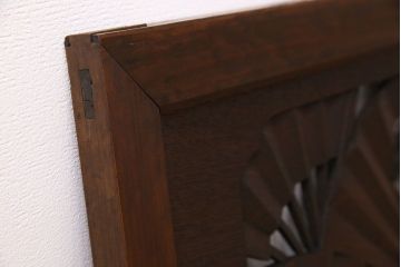 アンティーク雑貨　ヒノキ・ケヤキ材　和製アンティーク　扇透かし欄間(2)