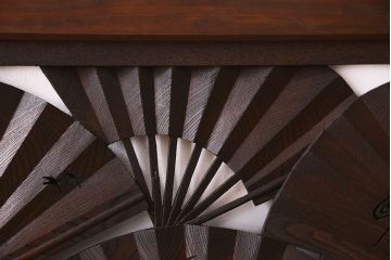 アンティーク雑貨　ヒノキ・ケヤキ材　和製アンティーク　扇透かし欄間(2)