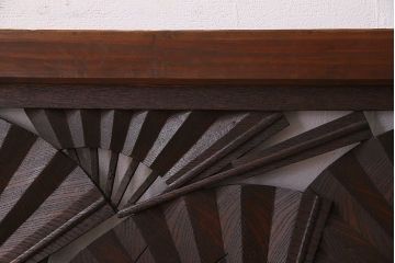 アンティーク雑貨　ヒノキ・ケヤキ材　和製アンティーク　扇透かし欄間(2)