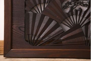 アンティーク雑貨　ヒノキ・ケヤキ材　和製アンティーク　扇透かし欄間(2)