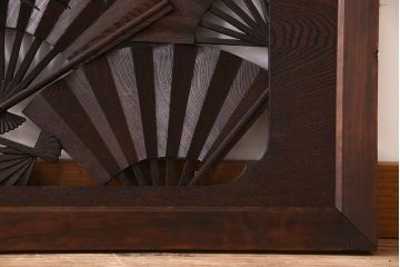 アンティーク雑貨　ヒノキ・ケヤキ材　和製アンティーク　扇透かし欄間(2)